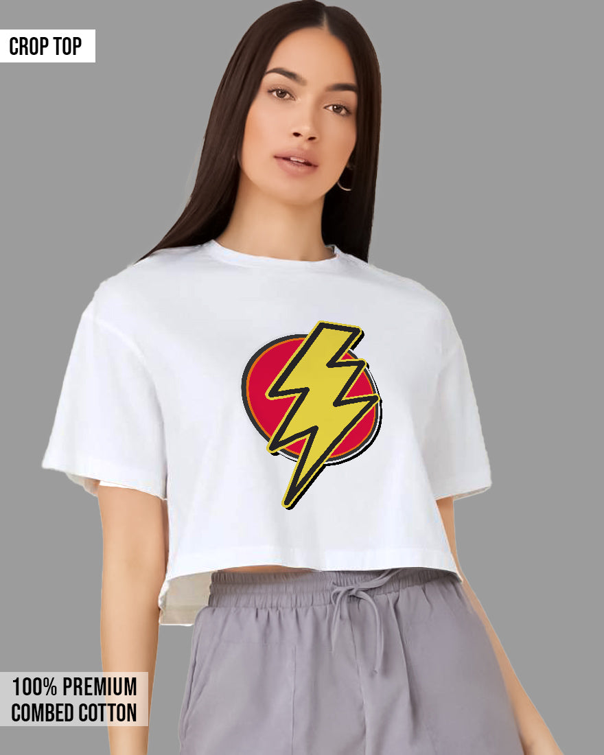 Womens Cropped TShirt Movies Flash Logo2