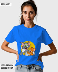 Womens Relaxed Fit TShirt Cartoon Tom & Jerry