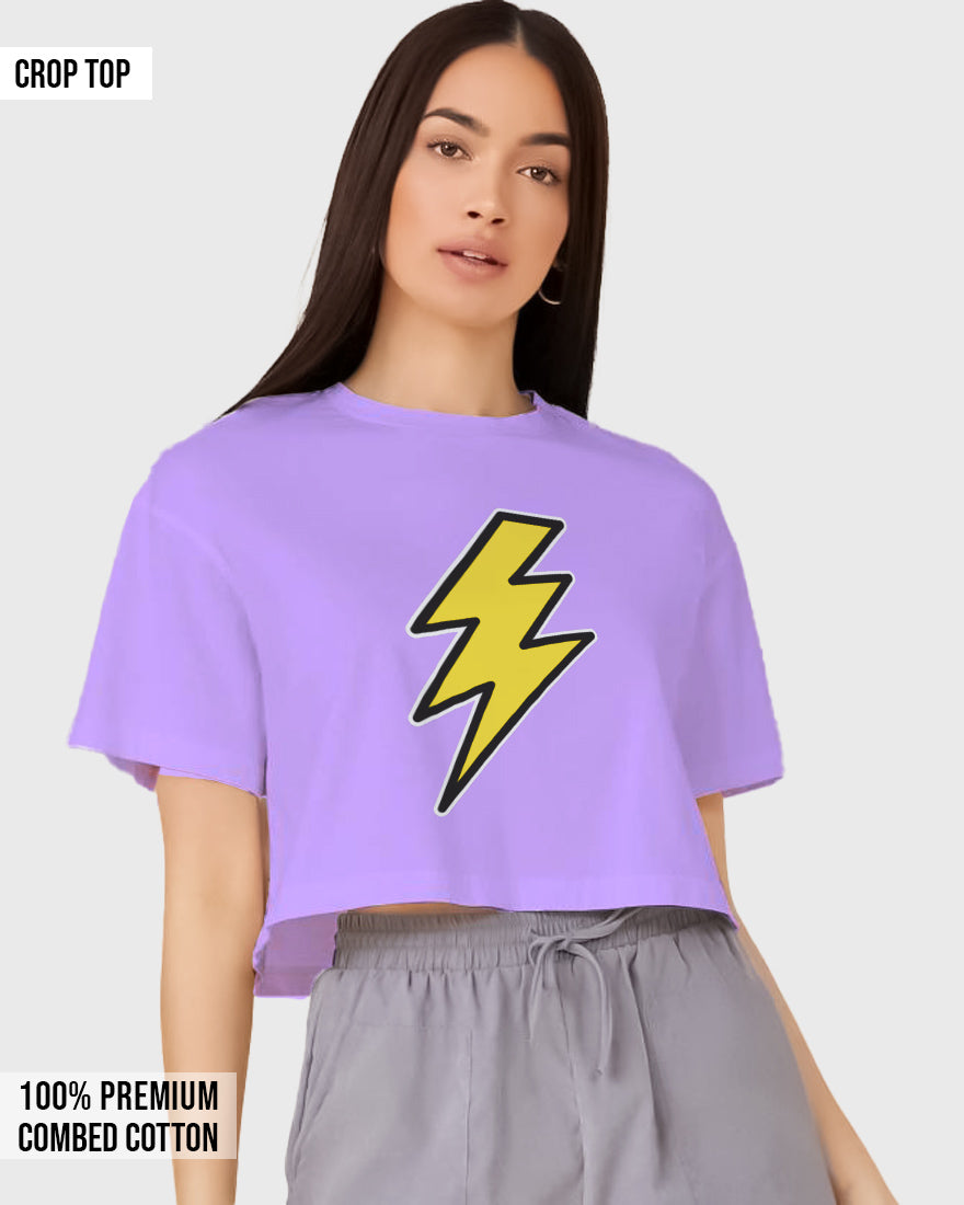 Womens Cropped TShirt Movies Flash Logo1