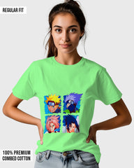 Womens Relaxed Fit TShirt Anime Naruto & Team