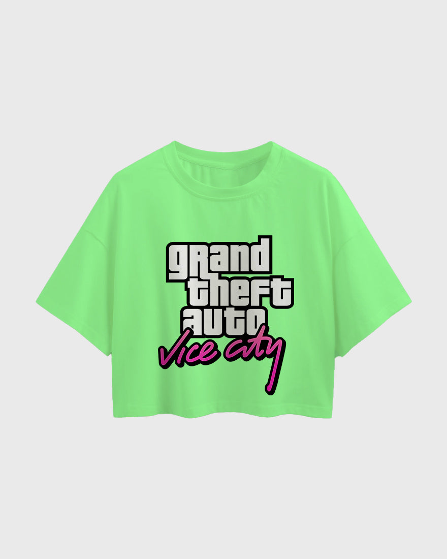 Womens Oversized Cropped TShirt Gaming Gta 4