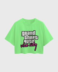 Womens Oversized Cropped TShirt Gaming Gta 4