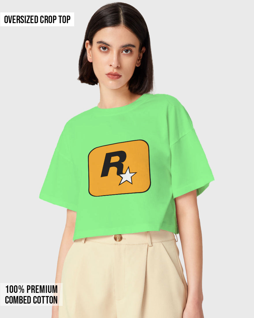 Womens Oversized Cropped TShirt Gaming Gta 1