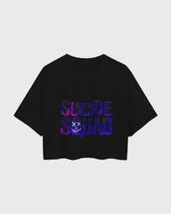 Womens Oversized Cropped TShirt Gaming Suicide Squad Specialops