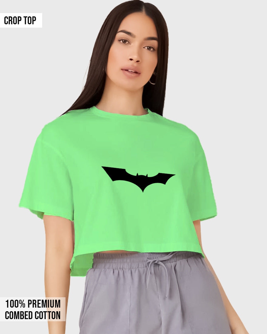 Womens Cropped TShirt Movies Batman Logo