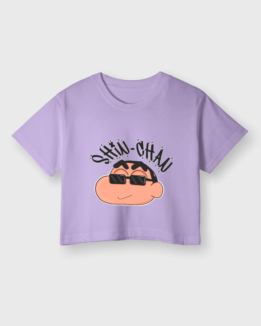 Womens Cropped TShirt Cartoon Sinchan