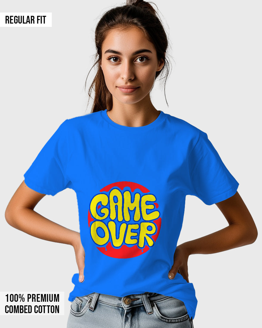 Womens Relaxed Fit TShirt Funky Game Over