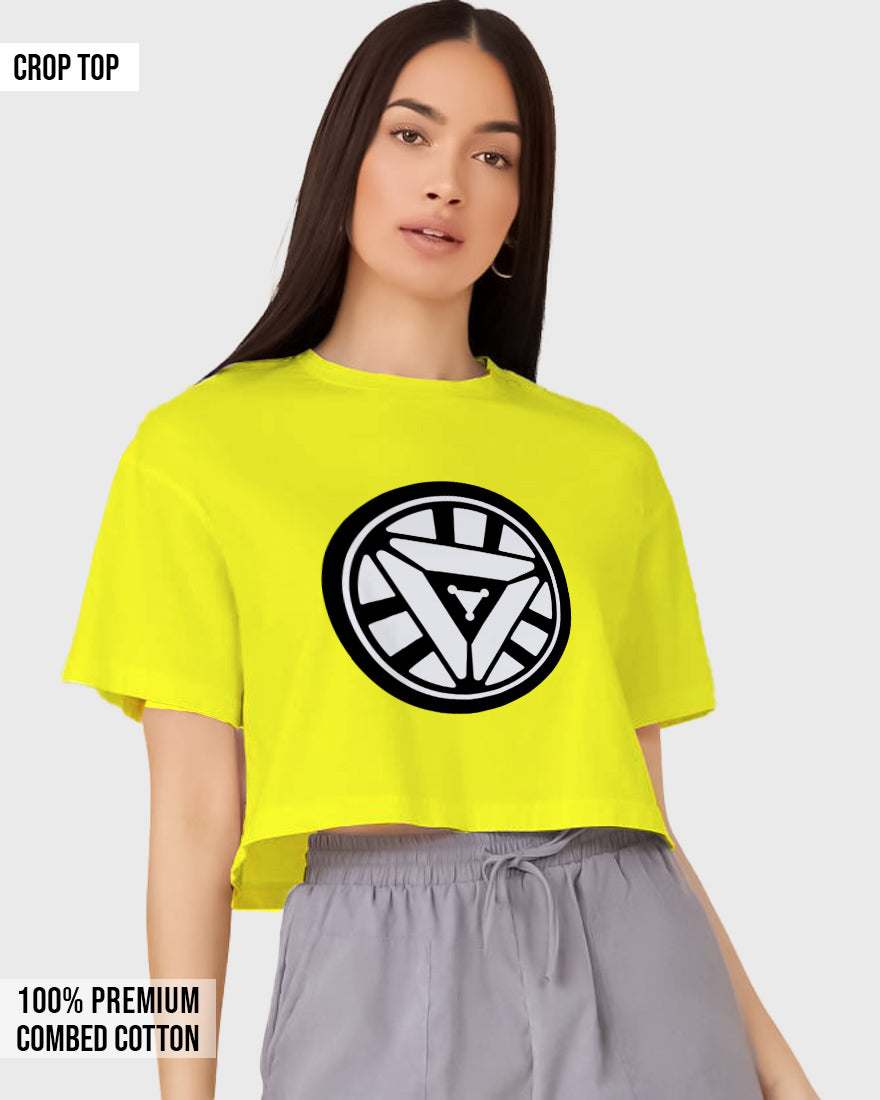 Womens Cropped TShirt Movies Ironman Arc Reacter