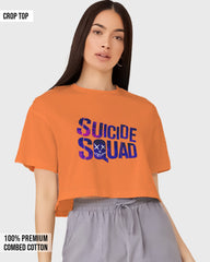 Womens Cropped TShirt Gaming Suicide Squad Special Ops