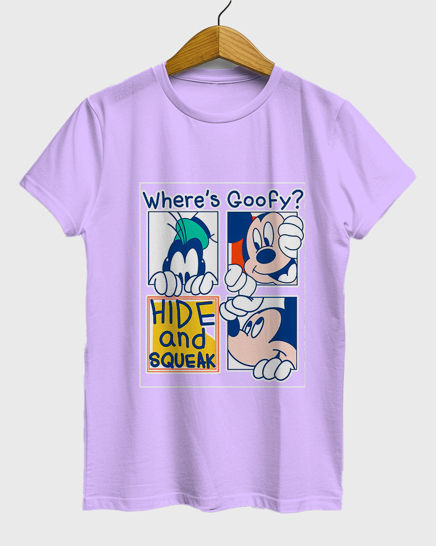 Womens Relaxed Fit TShirt Cartoon Mickey Hide & Squeak