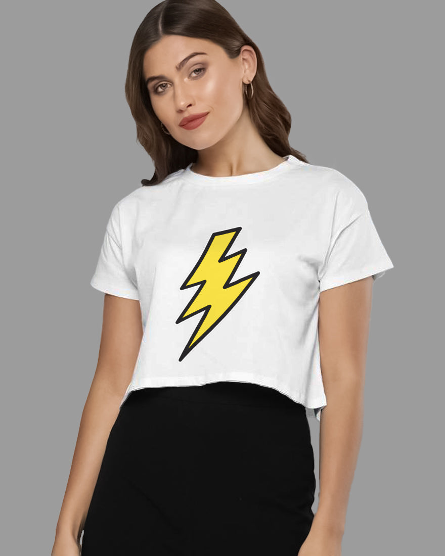 Womens Cropped TShirt Movies Flash Logo1