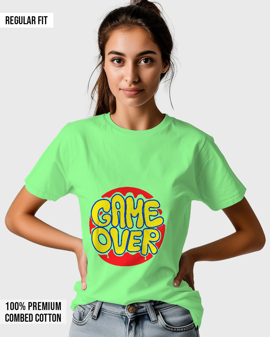 Womens Relaxed Fit TShirt Funky Game Over