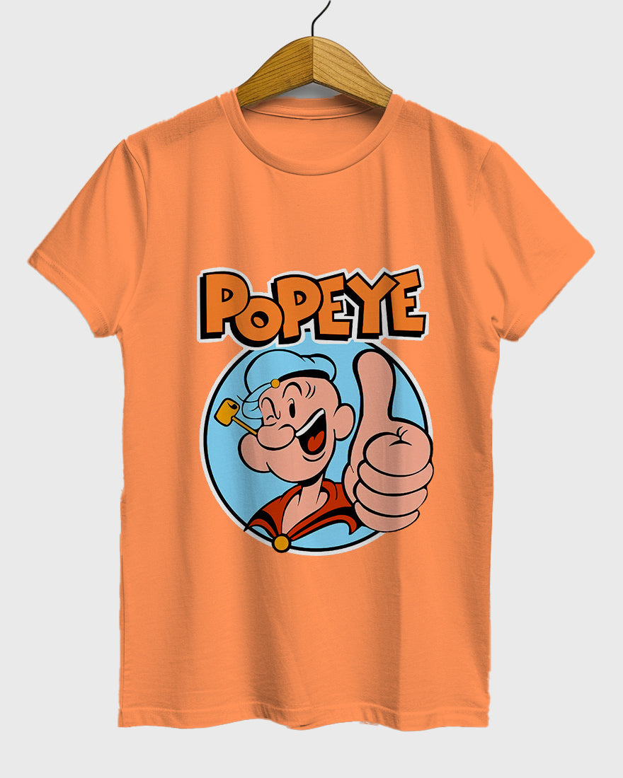 Womens Relaxed Fit TShirt Cartoon Popeye