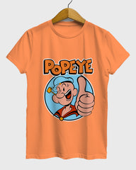 Womens Relaxed Fit TShirt Cartoon Popeye