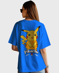 Womens Oversized TShirt Cartoon Pokeman Pikachu