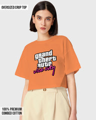 Womens Oversized Cropped TShirt Gaming Gta 4