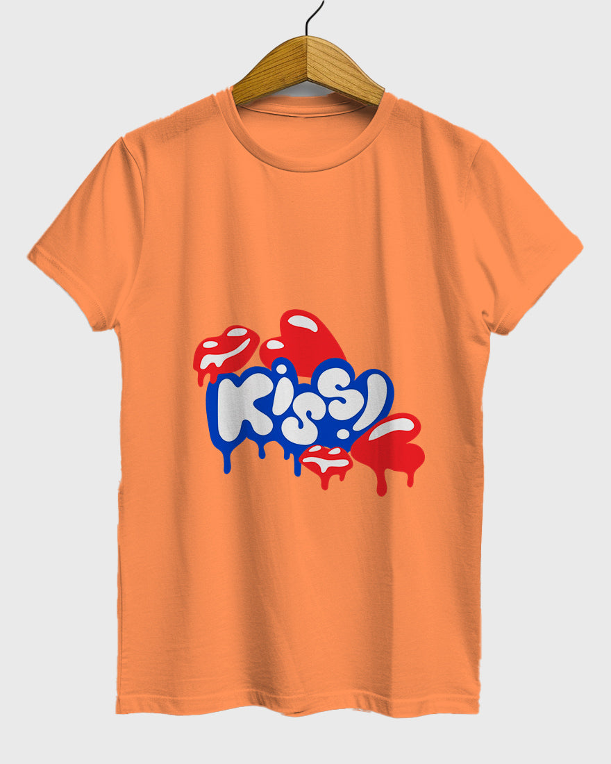 Womens Relaxed Fit TShirt Funky Kiss