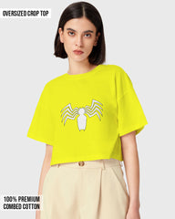 Womens Oversized Cropped TShirt Movies Venom Logo