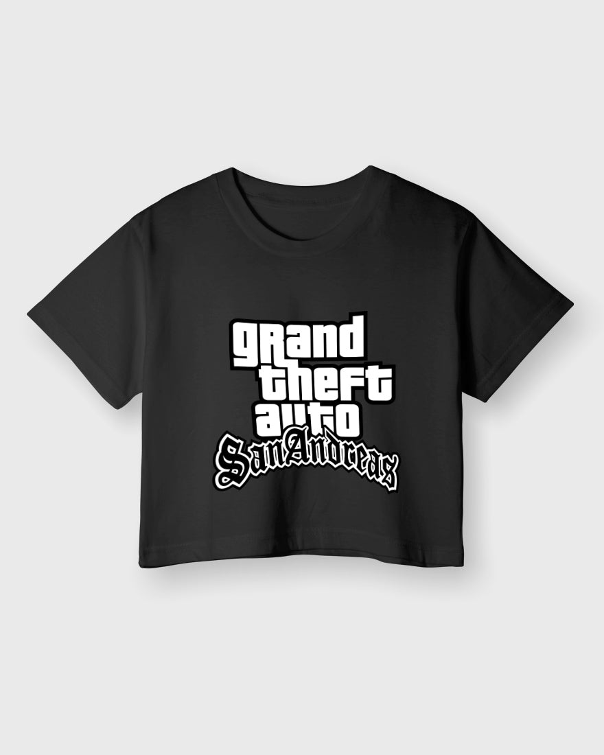 Womens Cropped TShirt Gaming Gta 3