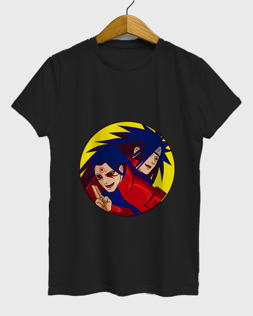 Womens Relaxed Fit TShirt Anime Naruto Hashirama & Madara