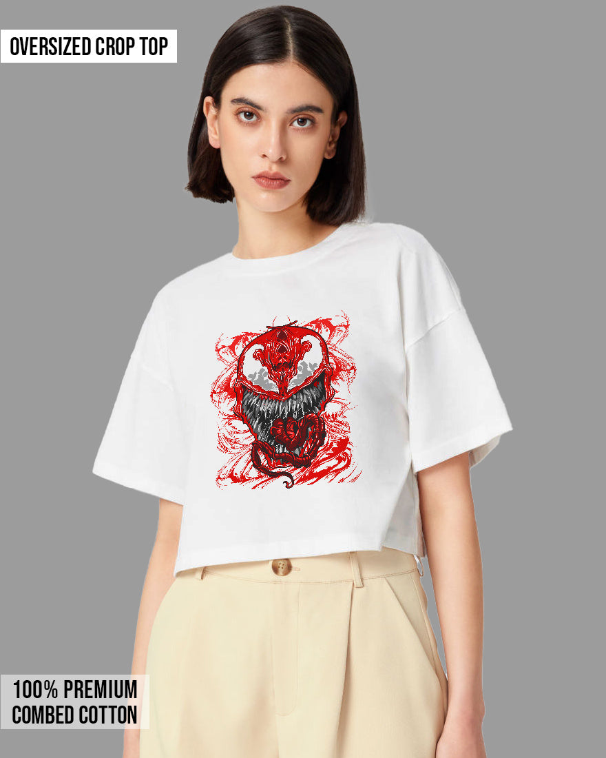 Womens Oversized Cropped TShirt Movies Venom Villian Venom