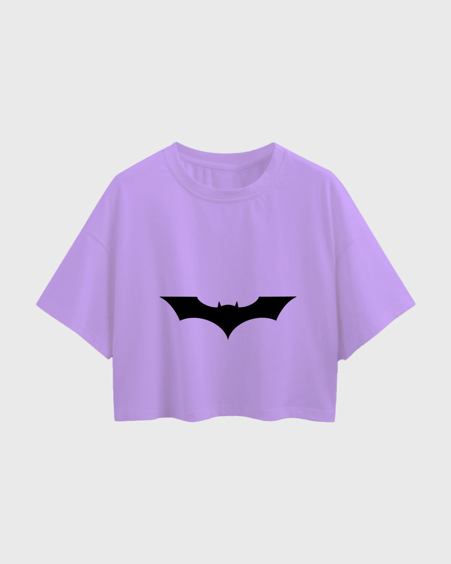 Womens Oversized Cropped TShirt Movies Batman Logo