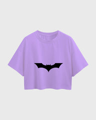 Womens Oversized Cropped TShirt Movies Batman Logo