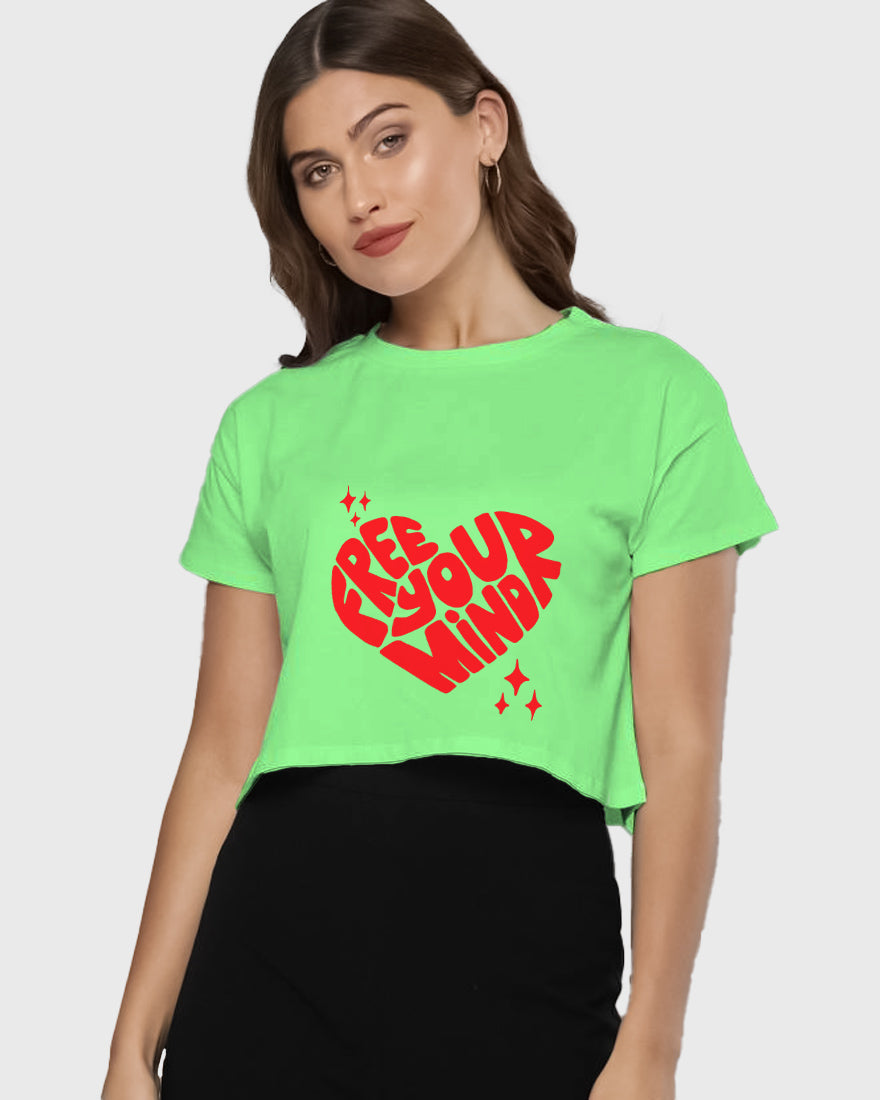 Womens Cropped TShirt Funky Free Your Mind