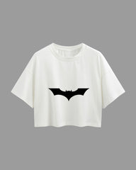 Womens Oversized Cropped TShirt Movies Batman Logo