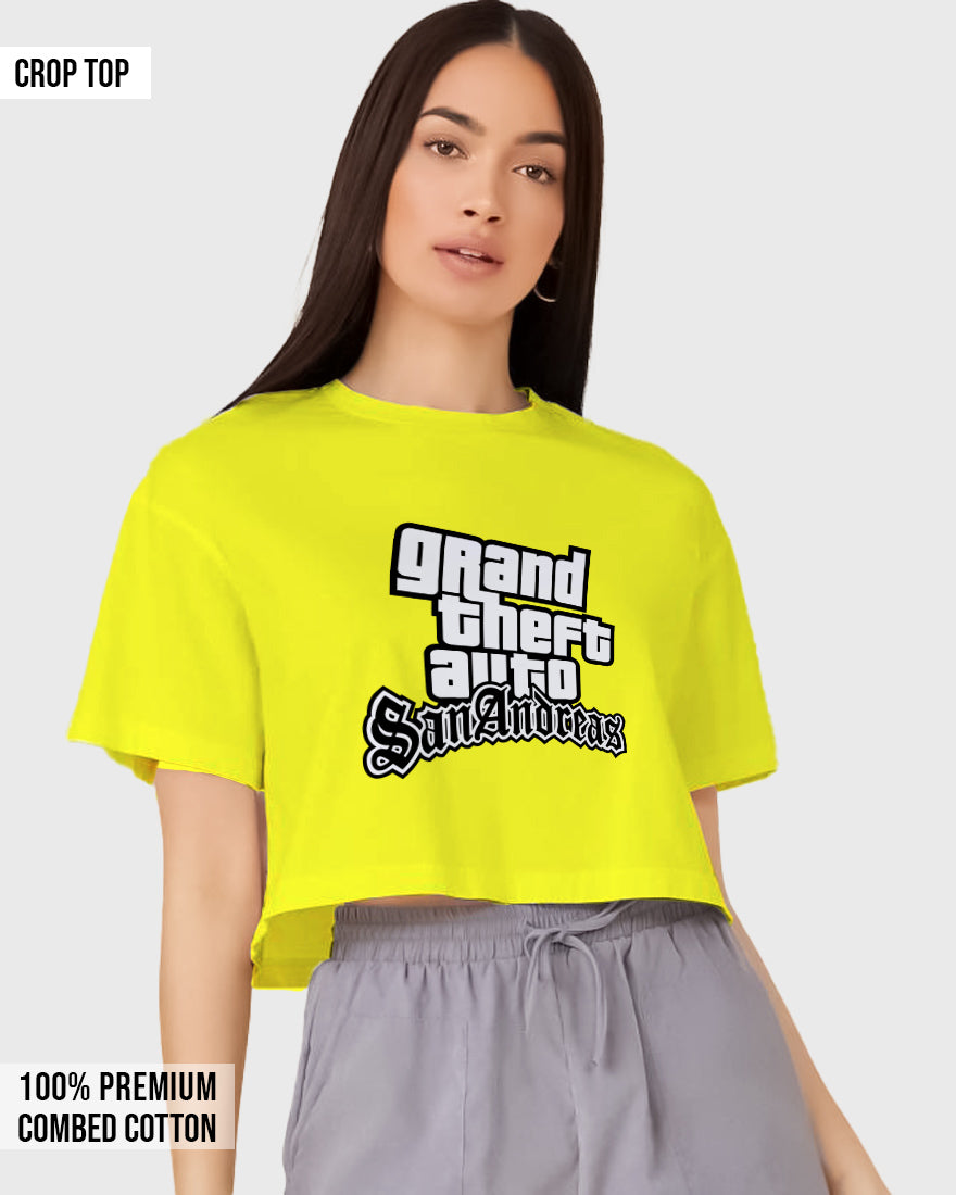 Womens Cropped TShirt Gaming Gta 3