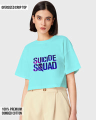 Womens Oversized Cropped TShirt Gaming Suicide Squad Specialops