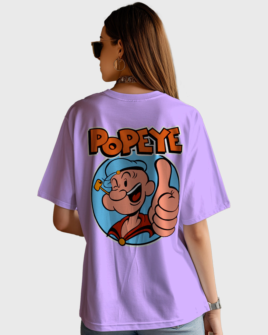 Womens Oversized TShirt Cartoon Popeye