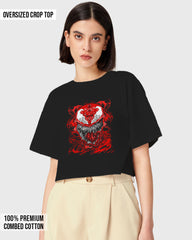 Womens Oversized Cropped TShirt Movies Venom Villian Venom