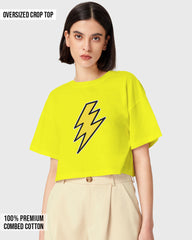 Womens Oversized Cropped TShirt Movies Flash Logo1