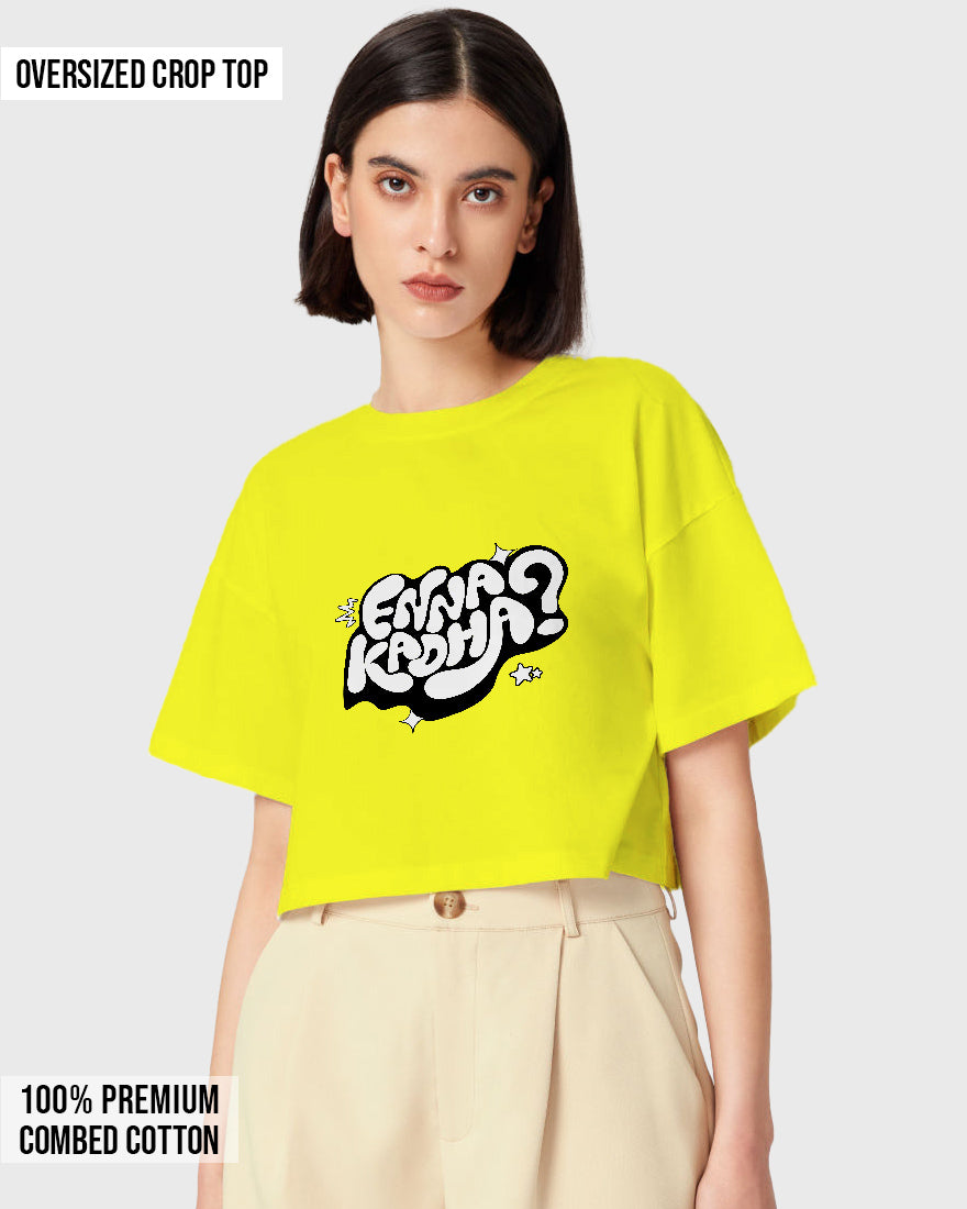 Womens Oversized Cropped TShirt Trendings Enna Kadha