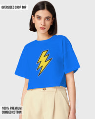 Womens Oversized Cropped TShirt Movies Flash Logo1