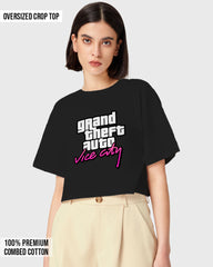 Womens Oversized Cropped TShirt Gaming Gta 4