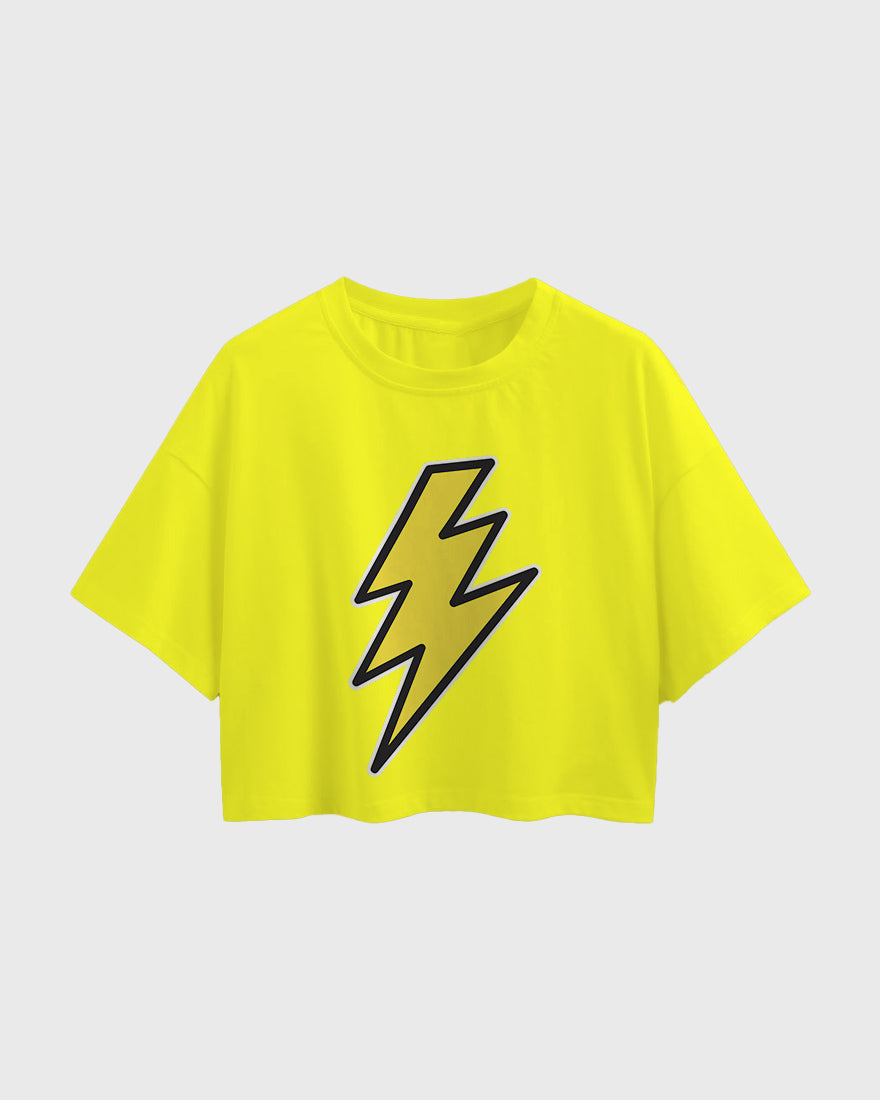 Womens Oversized Cropped TShirt Movies Flash Logo1