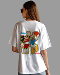 Womens Oversized TShirt Cartoon Micky & Donald