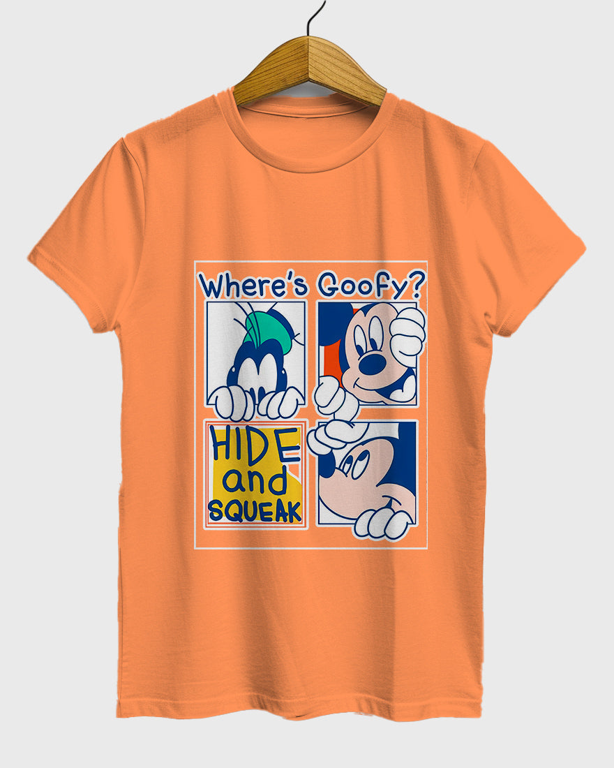 Womens Relaxed Fit TShirt Cartoon Mickey Hide & Squeak