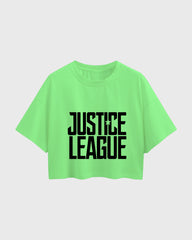 Womens Oversized Cropped TShirt Movies Lustice League