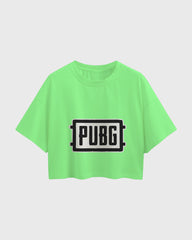 Womens Oversized Cropped TShirt Gaming Pubg 1