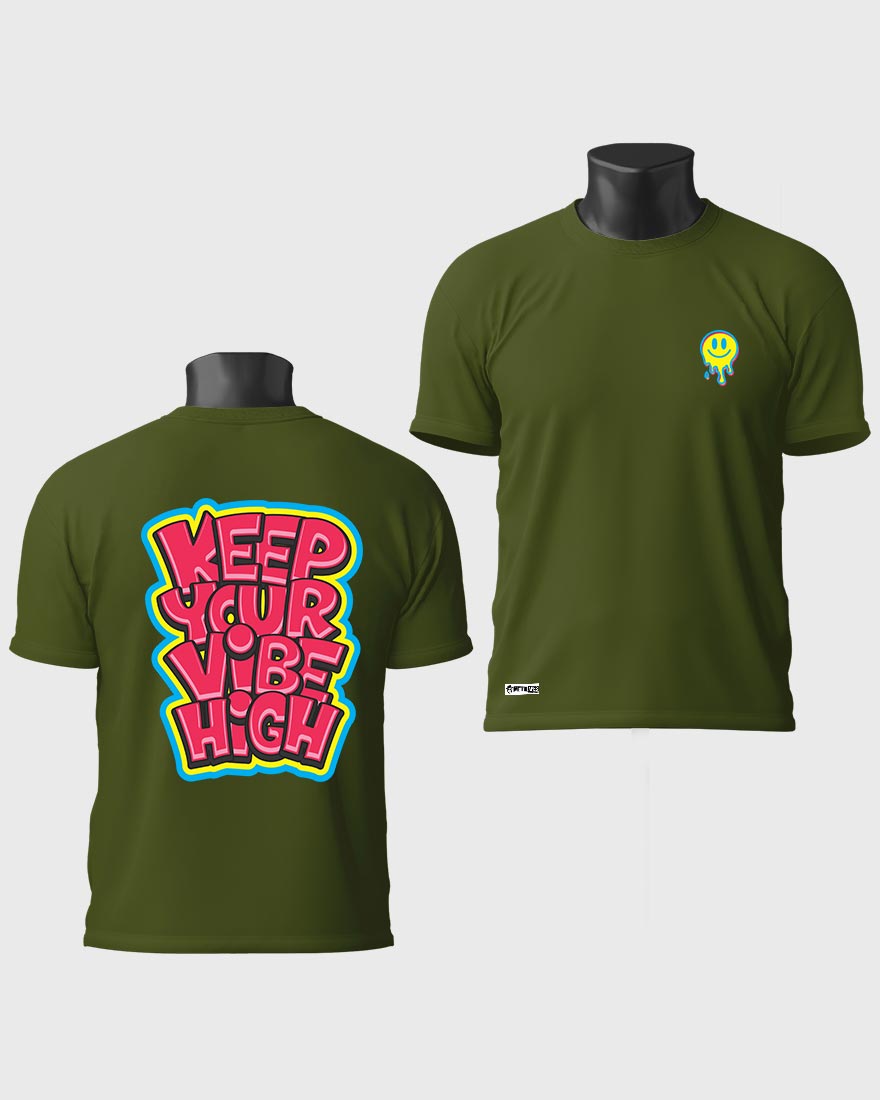 Mens Tshirt Funky Keep your vibe high - Metro Apes