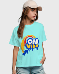 Womens Relaxed Fit TShirt Funky Good Vibe