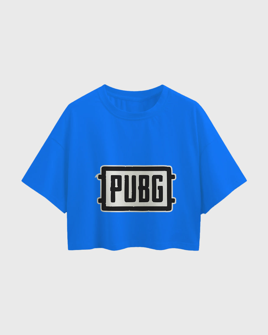 Womens Oversized Cropped TShirt Gaming Pubg 1