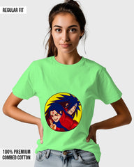 Womens Relaxed Fit TShirt Anime Naruto Hashirama & Madara