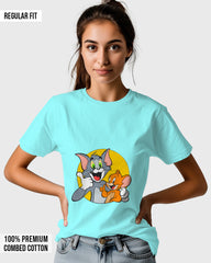 Womens Relaxed Fit TShirt Cartoon Tom & Jerry