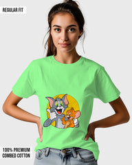 Womens Relaxed Fit TShirt Cartoon Tom & Jerry