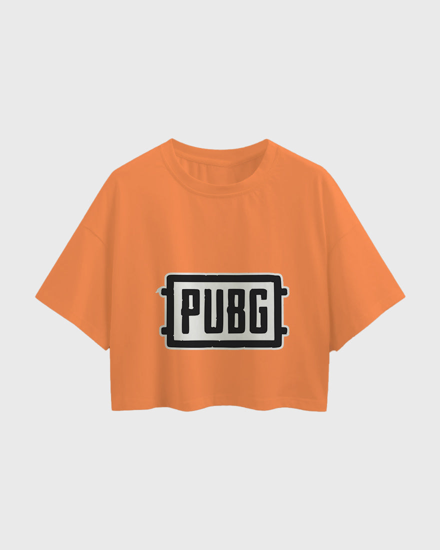 Womens Oversized Cropped TShirt Gaming Pubg 1