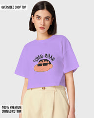 Womens Oversized Cropped TShirt Cartoon Sinchan